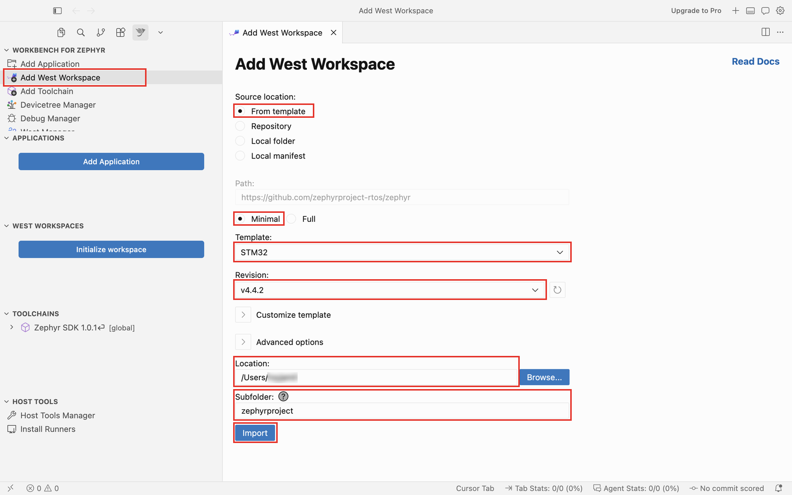 Add West Workspace in Cursor