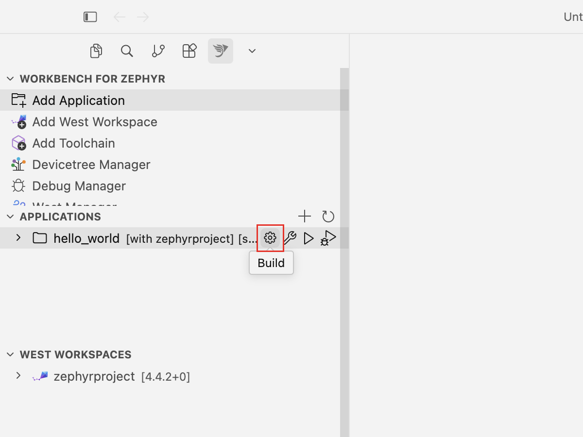 Build button of the application