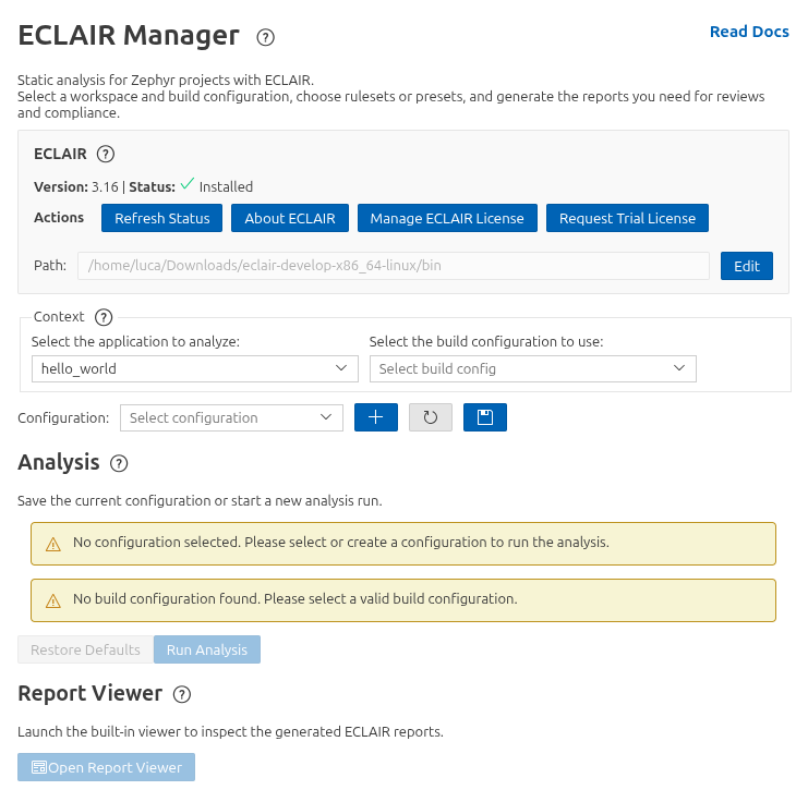 ECLAIR Manager overview