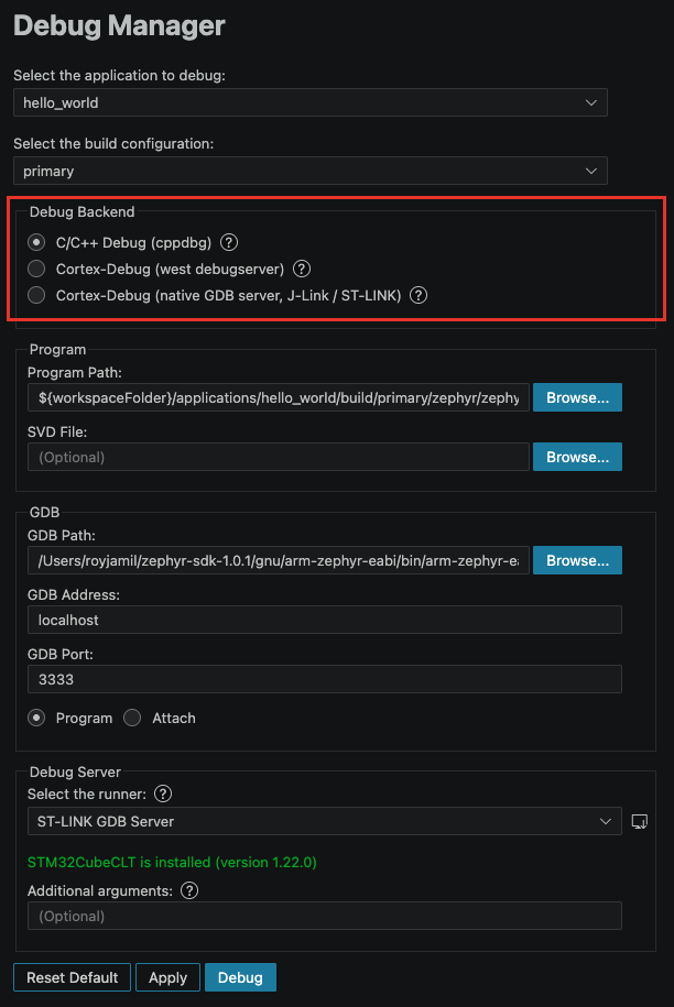 Debug Manager